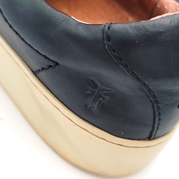 FRYE sz6 Lena Zip Low Slide in Sneaker Loafer Calfskin in Black - Picture 6 of 11